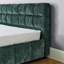 Très grand lit tapissier, cadre de lit rembourré confortable, tissu chenille, avec tête de lit et cadre de lit solide. Avec tiroir pour rangement - Vert (88,5 po x 85,5 po x 31 po)-2037802669-2037802665