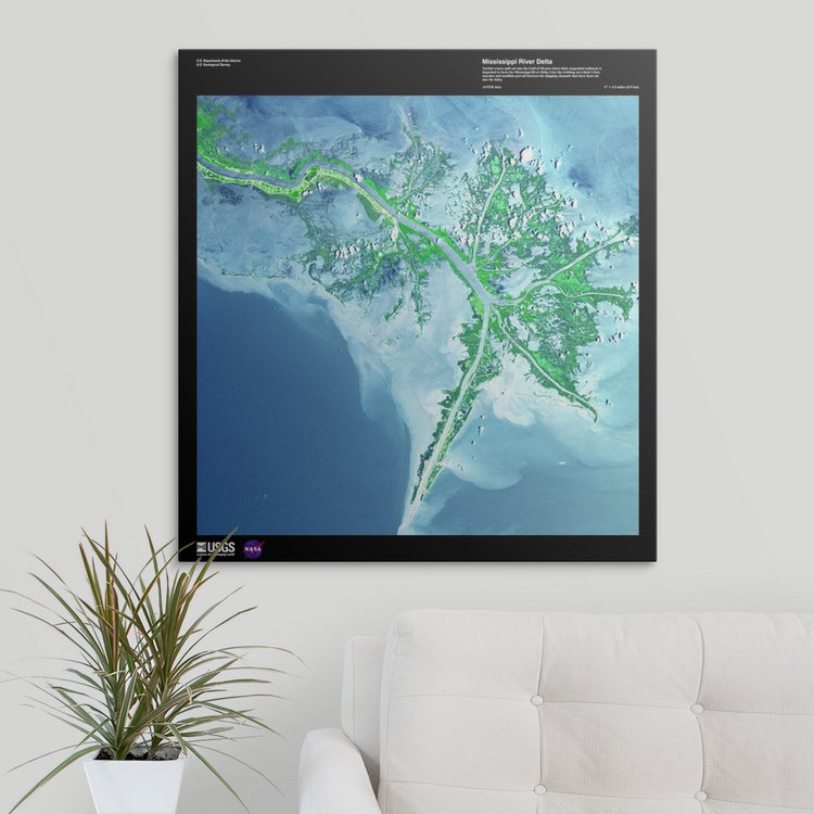 « mississippi river delta-usg earth », impression, H 30 po x l 28 po x P 1,5 po, Toile
