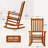 Wooden Oversized Porch Rocker Chair With High Back And Armrest, All Weather Slatted Rocker For Backyard, Garden, 400 Lbs Support, Natural-620381083