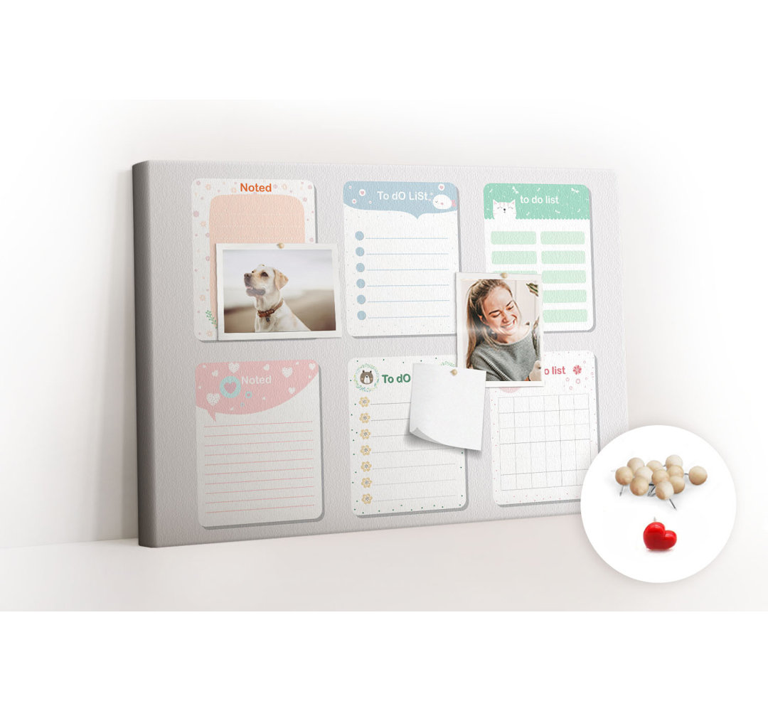 Wall Mounted bulletin board print wall art notice boards for office corkboard Color notes