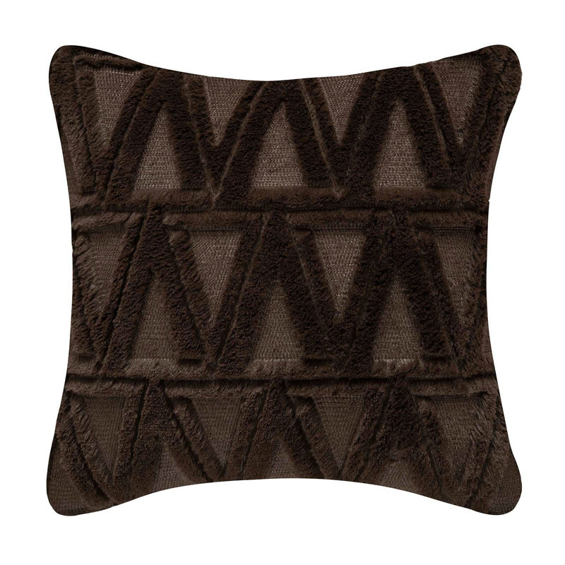 Coussin en fourrure synthétique , Brun