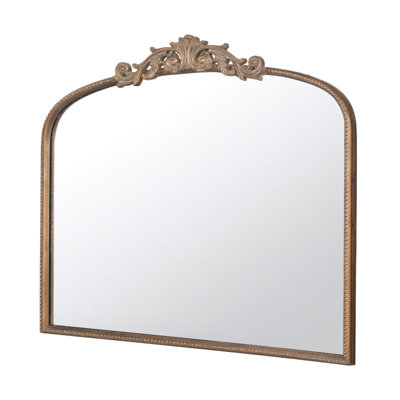 40" X 31" Classic Design Gold Arch Mirror And Baroque Inspired Frame For Living Room Bathrrom Enterway Console