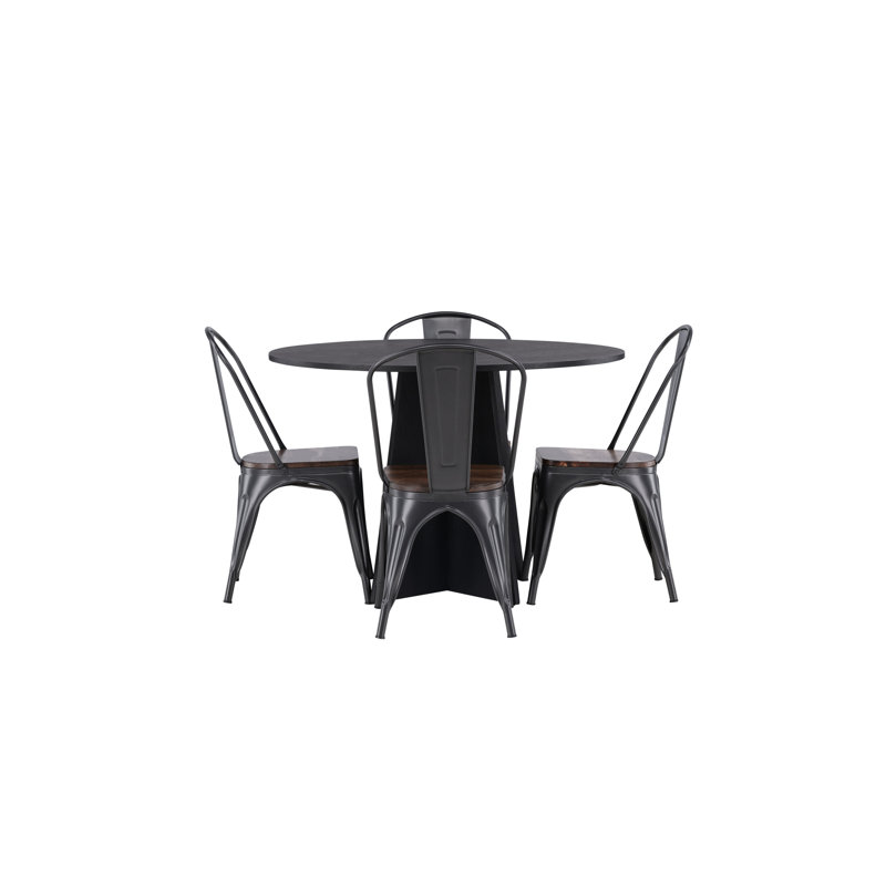 Faulk 4 - Person Dining Set, Walnut, Walnut