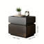 Table de chevet 19,68 po en bois massif moderne entièrement assemblée, table de chevet 2 tiroirs noyer et noir pour chambre à coucher et petits espaces