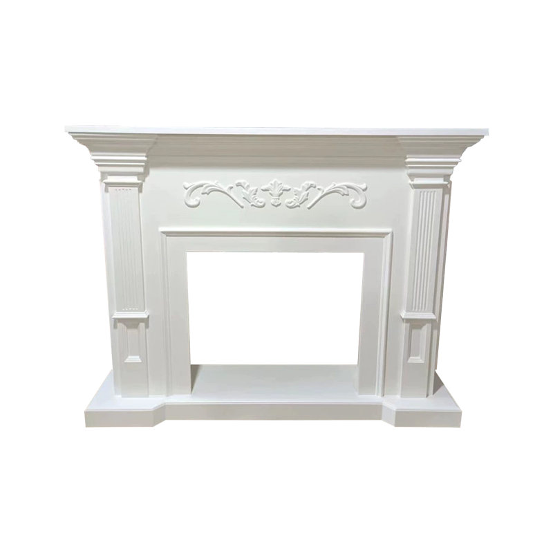 Black Solid Wood Freestanding Fireplace