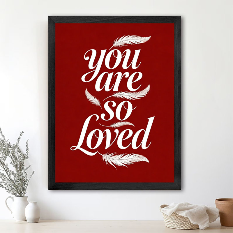 Reproduction d'art encadrée noire, "You are so love", impression sur le thème de la Saint-Valentin, H 37 po x l 25 po