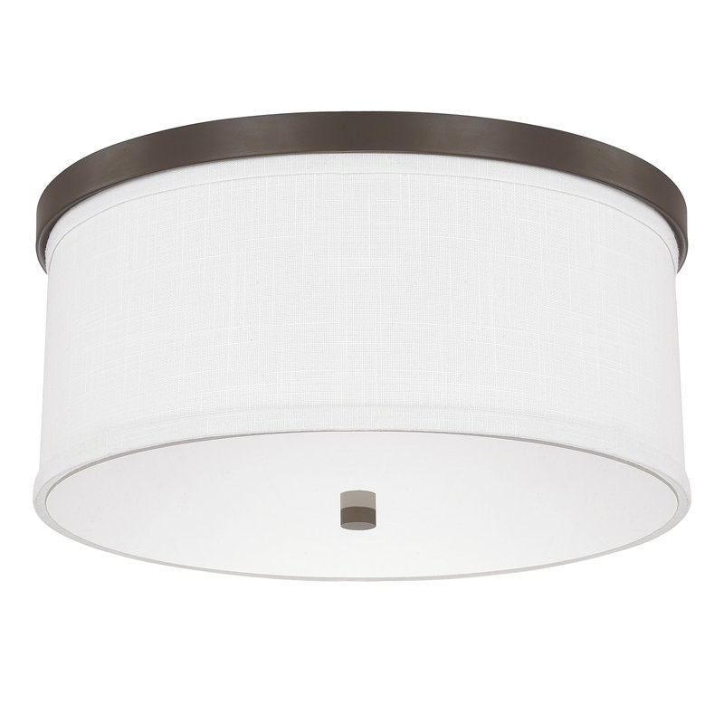 Algaba Flush Mount, Burnished Bronze, White