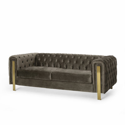 Canapé Chesterfield à accoudoirs roulés 83,75 po