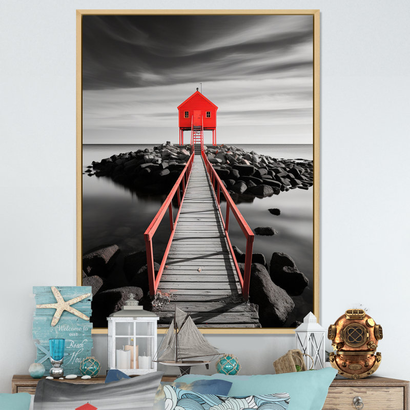 Valo Coastal Pier Reflections I, H 40 po x l 30 po x P 1,5 po, Cadre naturel flottant