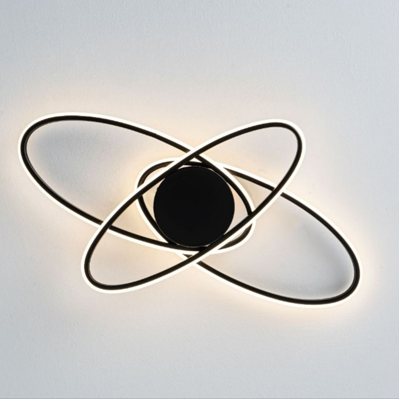 LED Semi Flush Mount, Matte Black
