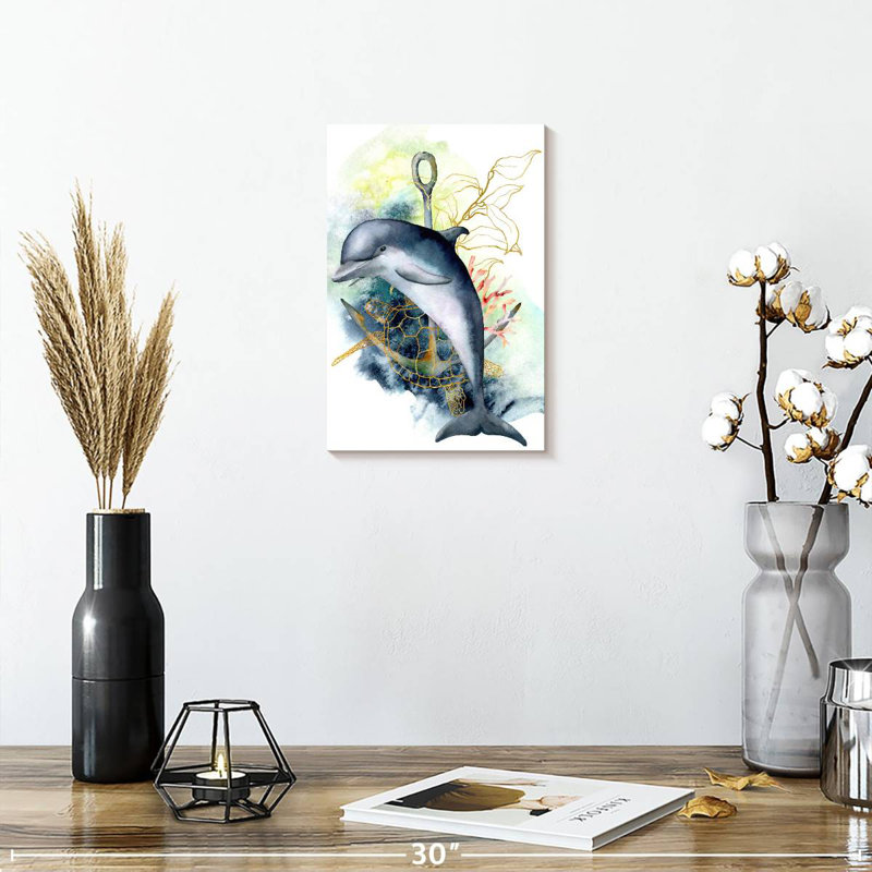 Brampt Dolphin Underwater, 12" H x 8" W