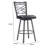 Eniel Swivel Counter or Bar Height Armless Bar Stool in Mineral Finish and Black Faux Leather-1936300846