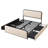 Bed Frame With Curved Upholstered Headboard And Footboard Bed With 4 Storage Drawers, Metal Platform Bed Frame-1099884416