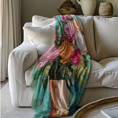 Vibrant Florals - Couverture de qualité supérieure 1 pièce