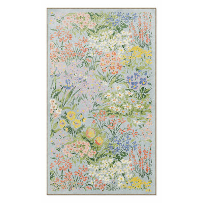 Tapis décoratif moderne à motif floral multicolore à motif floral