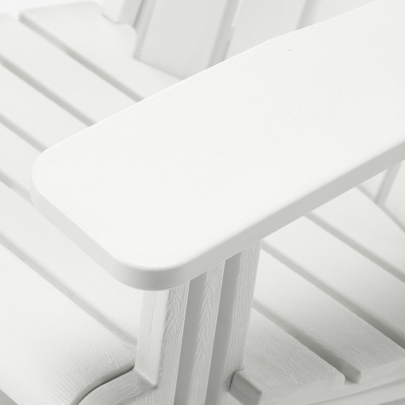 Outdoor Poly Adirondack Chair With Cup Holder (Set Of 2), White