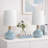 14" Modern Blue Ceramic Small Table Lamp with Pre-Assembled Shade-128308817
