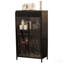 Armoire de rangement 48 po en métal / verre, plateau rabattable / présentoir à 4 niveaux - standard