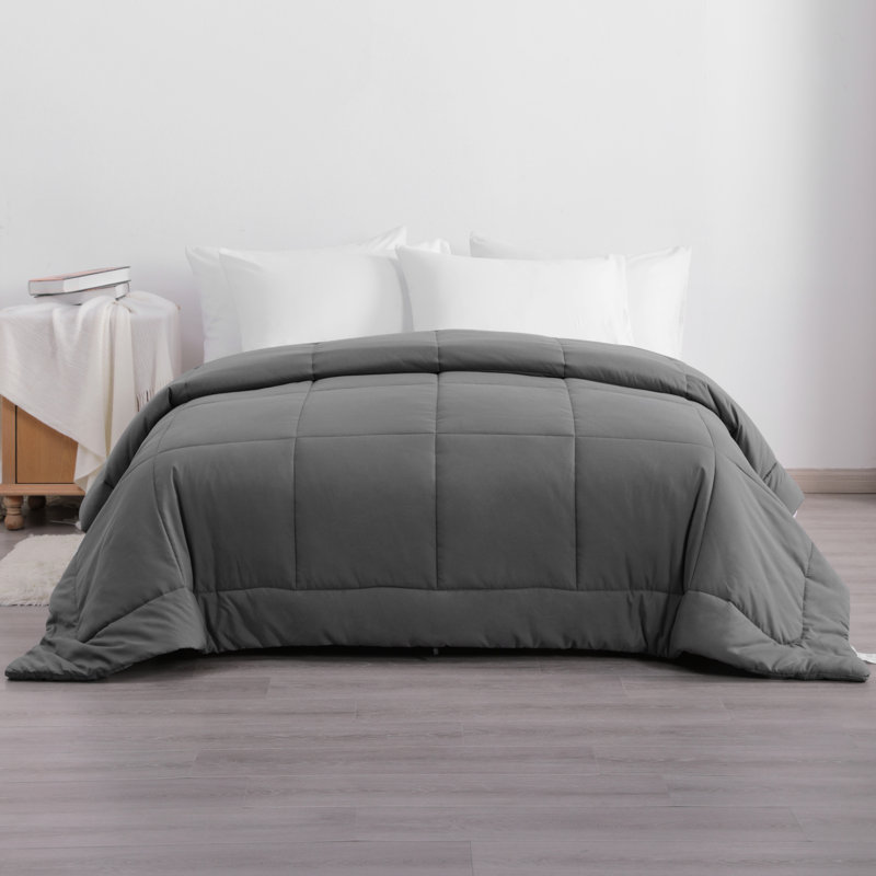 Down Alternative Comforter, Comforter Duvet Insert with Corner Tabs, Soft - NTBAY, Queen, Dark Gray