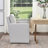 Cheryal 25" Wide Modern No Assembly Upholstered Linen Down Fill Dining Armchair with Interchangeable Casters & Fixed Feet -1886890406