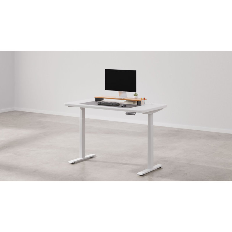 Liath Adjustable Height Stainless Steel Standing Desk, White