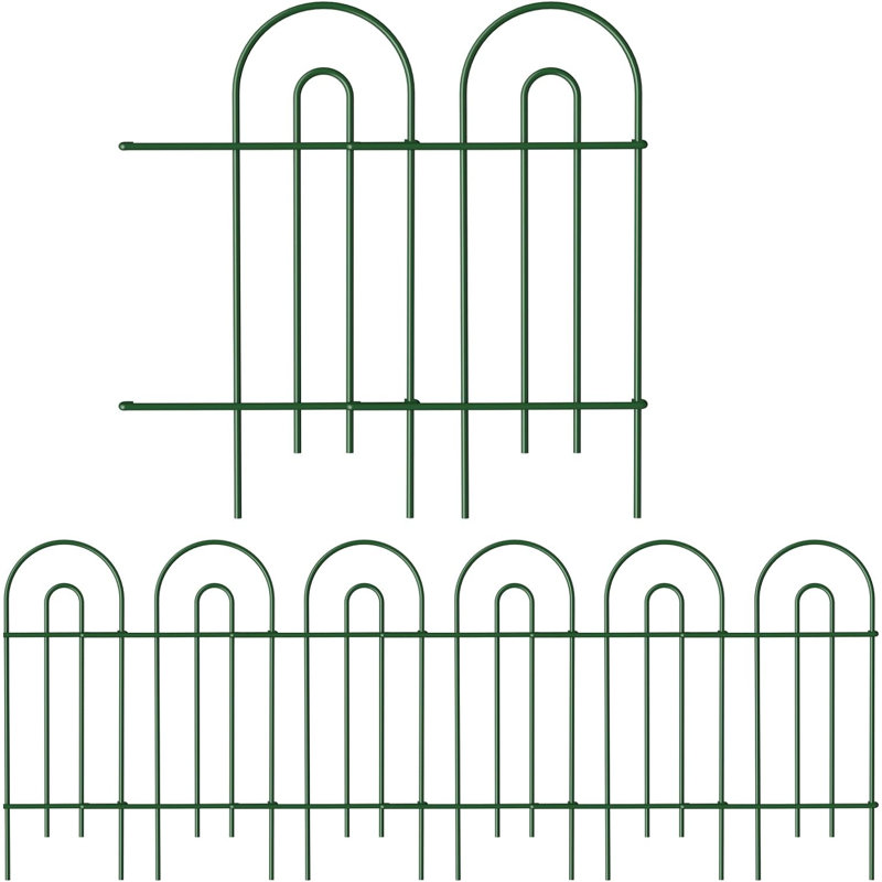 Green Iron Decorative Garden Fence Panels, 32in x 20ft