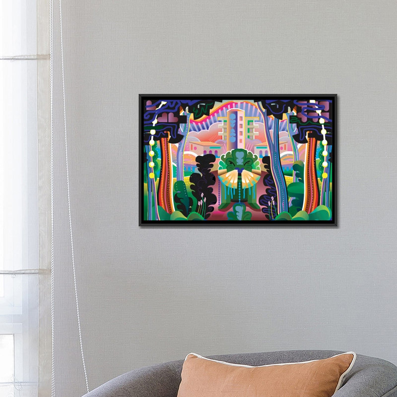 « kudzu », impression sur toile, H 18 po x l 26 po x P 1,5 po, Toile avec cadre noir, Pas de tapis