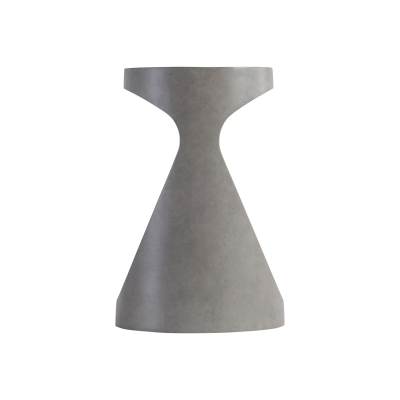 Gray Faux Stone Contemporary Hourglass End Table