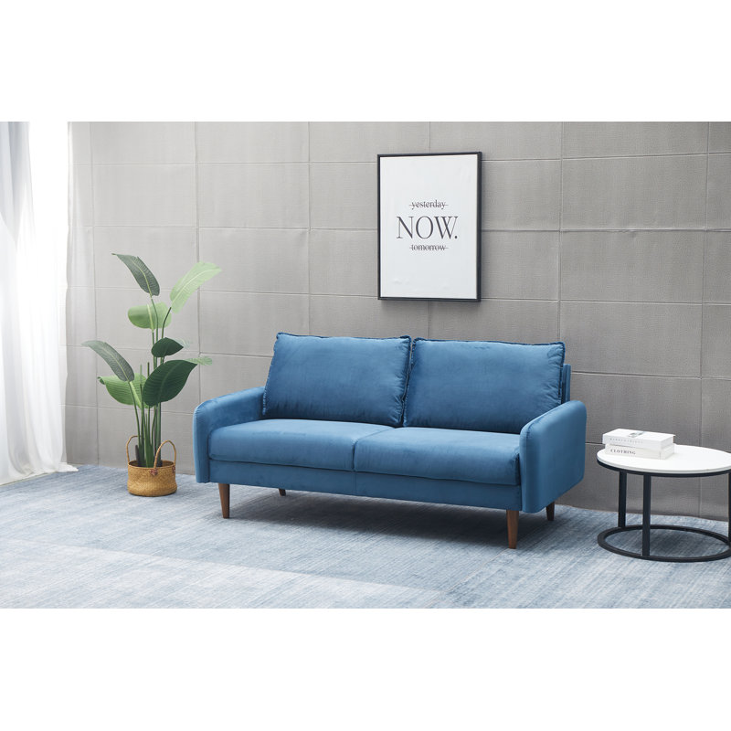 Estancia 72'' Velvet Sofa, Prussian Blue Velvet