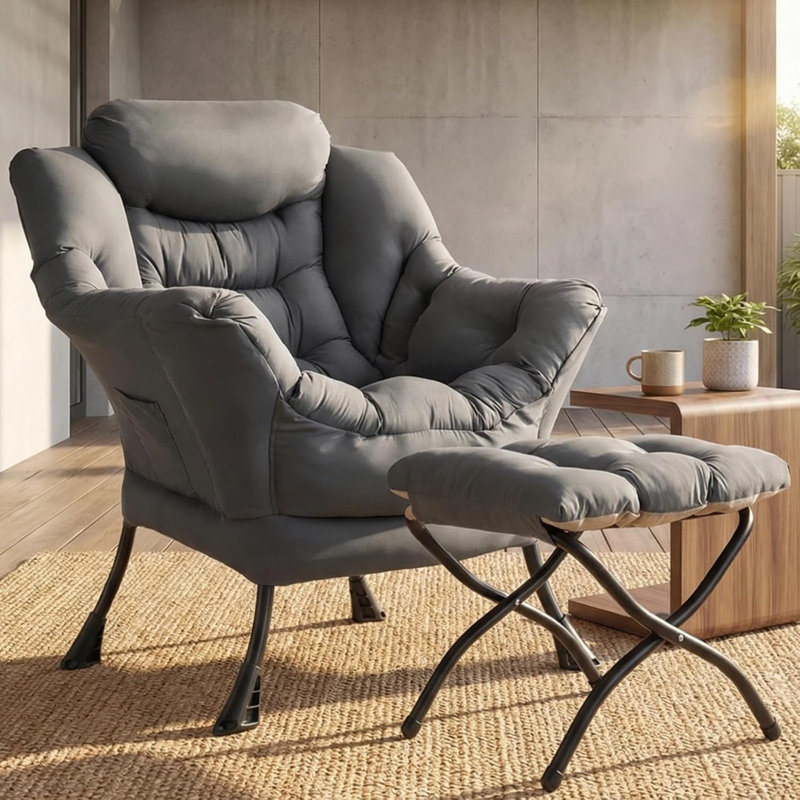 Upholstered Accent Chair, Dark grey