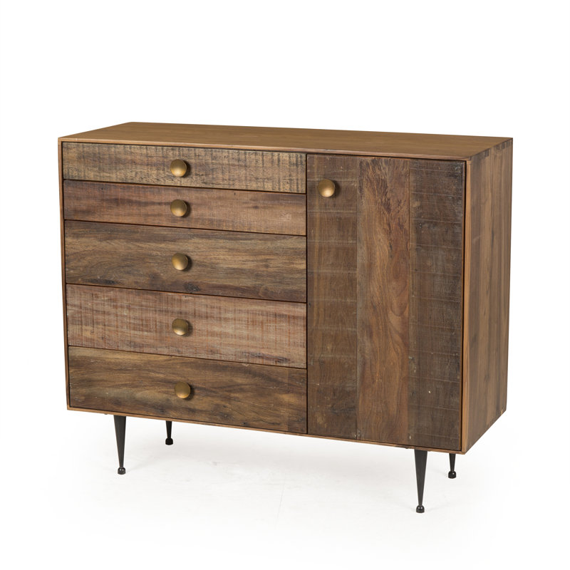 Thomas Bina Solid Wood Accent Cabinet, Brown