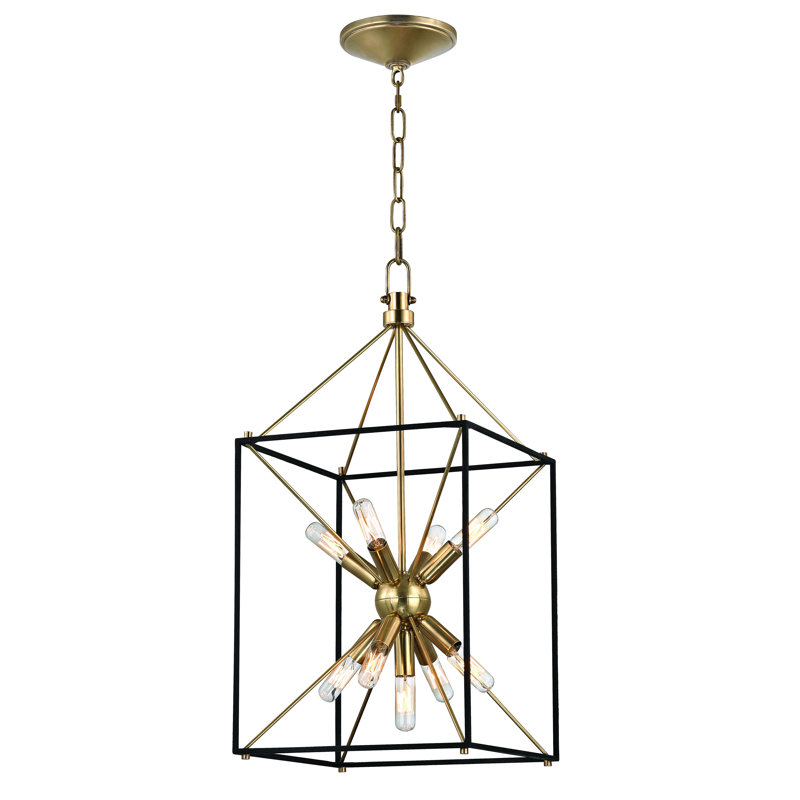 Glendale 9 Light Lantern, 24.75" H x 12.25" W x 12.25" D, Aged Brass