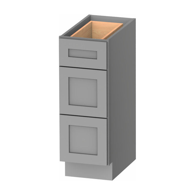 Meuble-lavabo Kindwood Eco Shaker à 3 tiroirs, prêt à assembler, Grey, 12