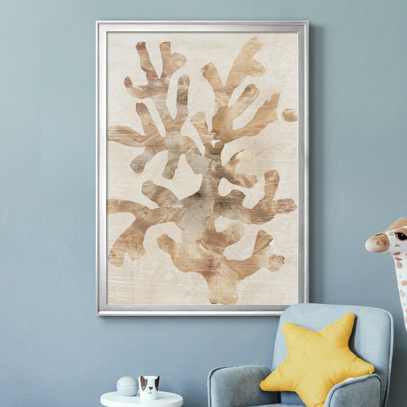 Parchment Coral I Parchment Coral I - reproduction de photo encadrée sur toile, Cadre argenté, H 24,5 po x l 18,5 po x P 1 po