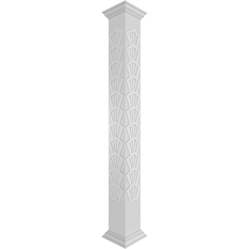 Carré côtier classique Craftsman non effilé avec couronne et colonne chantournée à couronne
