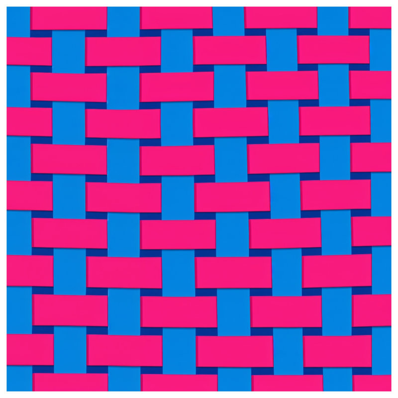 Pink Blue Weave Double Sided Throw Pillows, 18 x 18 inches