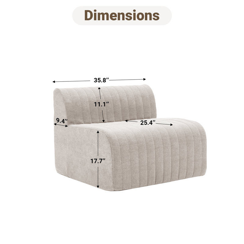Banc de salle à manger 35 po Chenille, Beige
