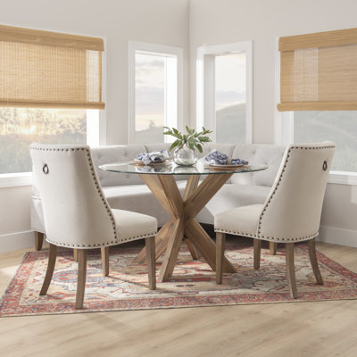 Alejoa 6-Person Upholstered Corner Nook And Two-Chair Dining Set