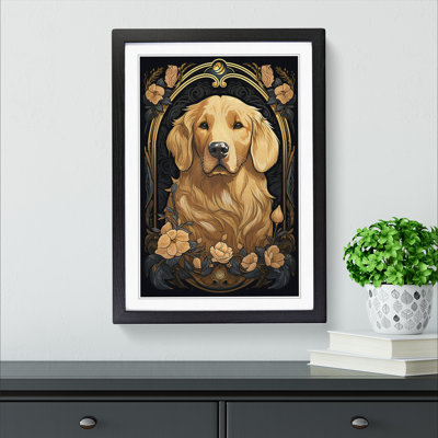 Golden Retriever Nouveau - Framed Print