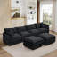 Canapé modulaire spacieux avec repose-pieds mobile, chenille, salon moderne