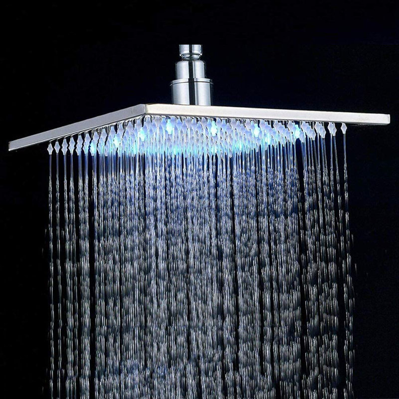 Pomme de douche DEL à pluie fixe