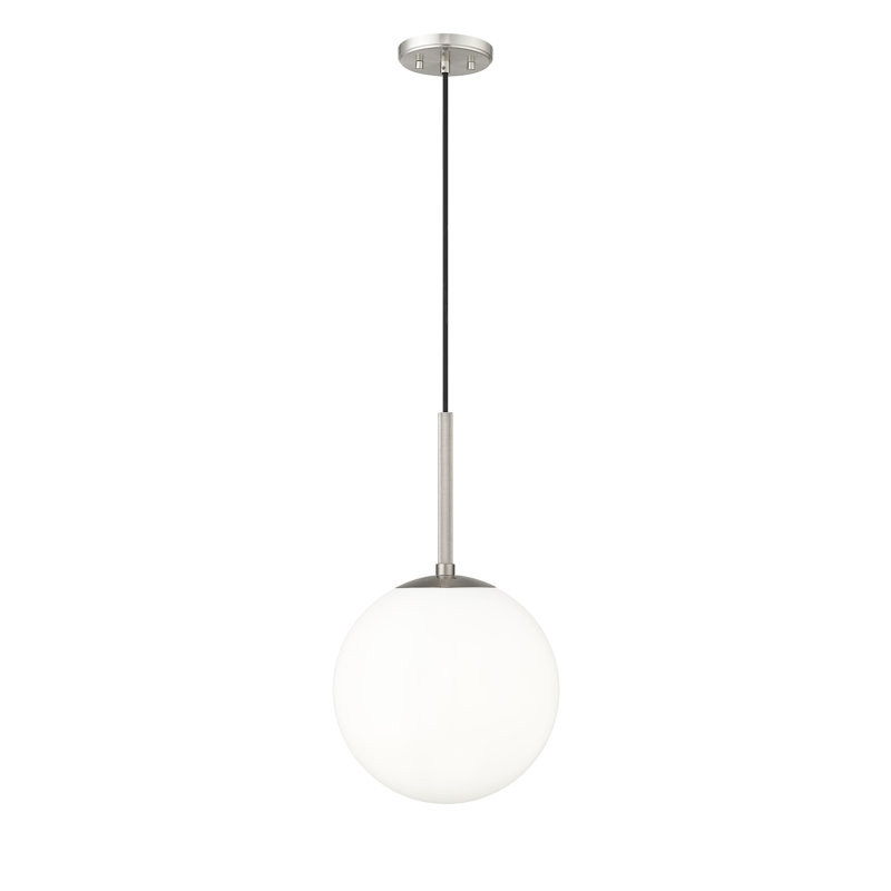 Luminaire suspendu 1 lumière Sola, Noir mat, Nickel brossé, Beige