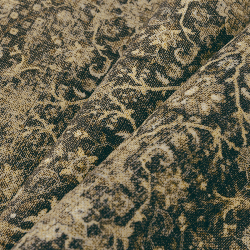 Tapis floral rétro Lumora, Brown/Black, Rectangle 8 pi 6 po x 11 pi 6 po