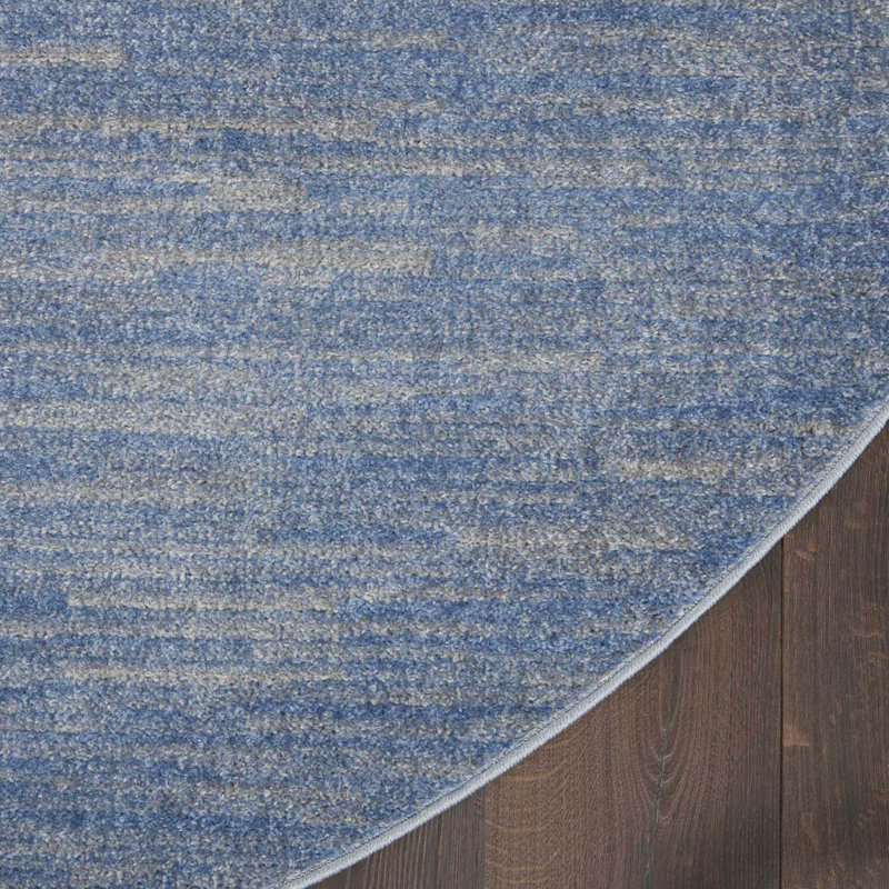 Tapis d'intérieur / extérieur en polypropylène tissé à la machine de couleur unie Mulican, Rond 8 pi