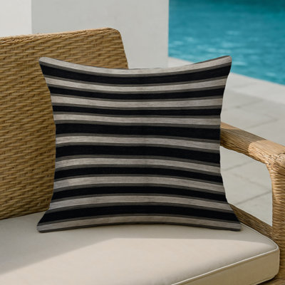Horizontal Stripes Indoor and Outdoor Throw Pillow