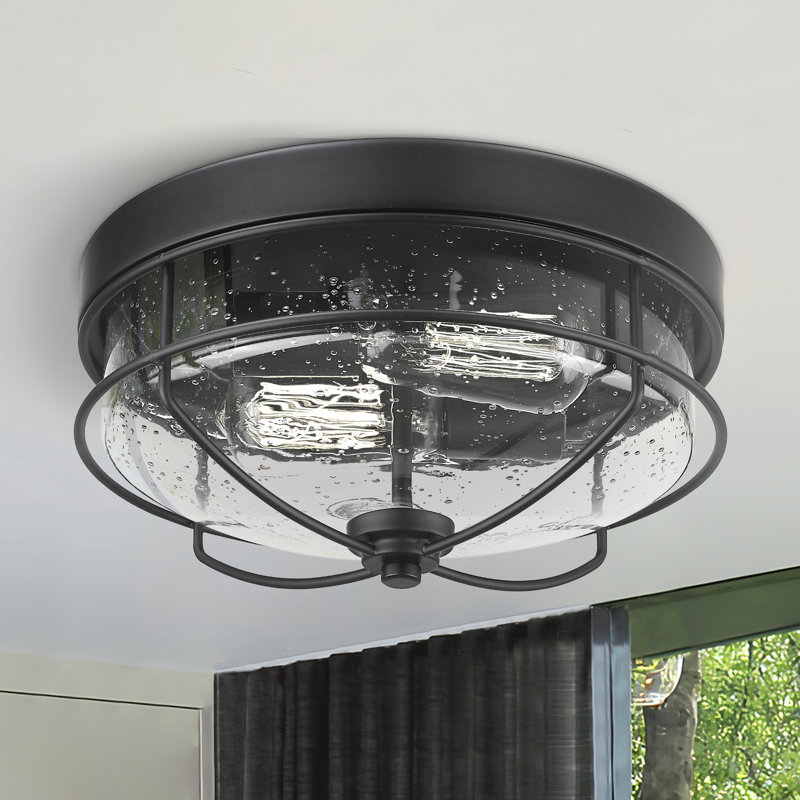 Plafonnier encastré 11,8 po 2 lumières Akhtari, Noir