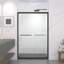 Cabine de douche à double cadre coulissant en aluminium de 44 à 48 po de largeur avec verre trempé chanfreiné de 8 mm, poignée anti-corrosion, poignée pour serviette et coulissante, installation réversible dans la salle de bain chanfreiné noir