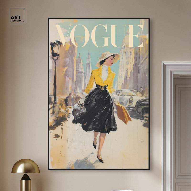 Impression sur toile «New York» par Glam Art Prints, H 16 po x l 11 po, Structure noire
