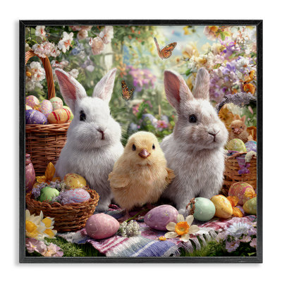 Easter Animals & Eggs Framed Giclee, design by The Wands Want