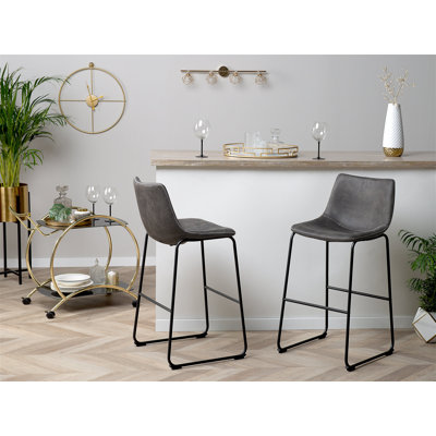 Mateyka Upholstered Counter Stool with Metal Frame